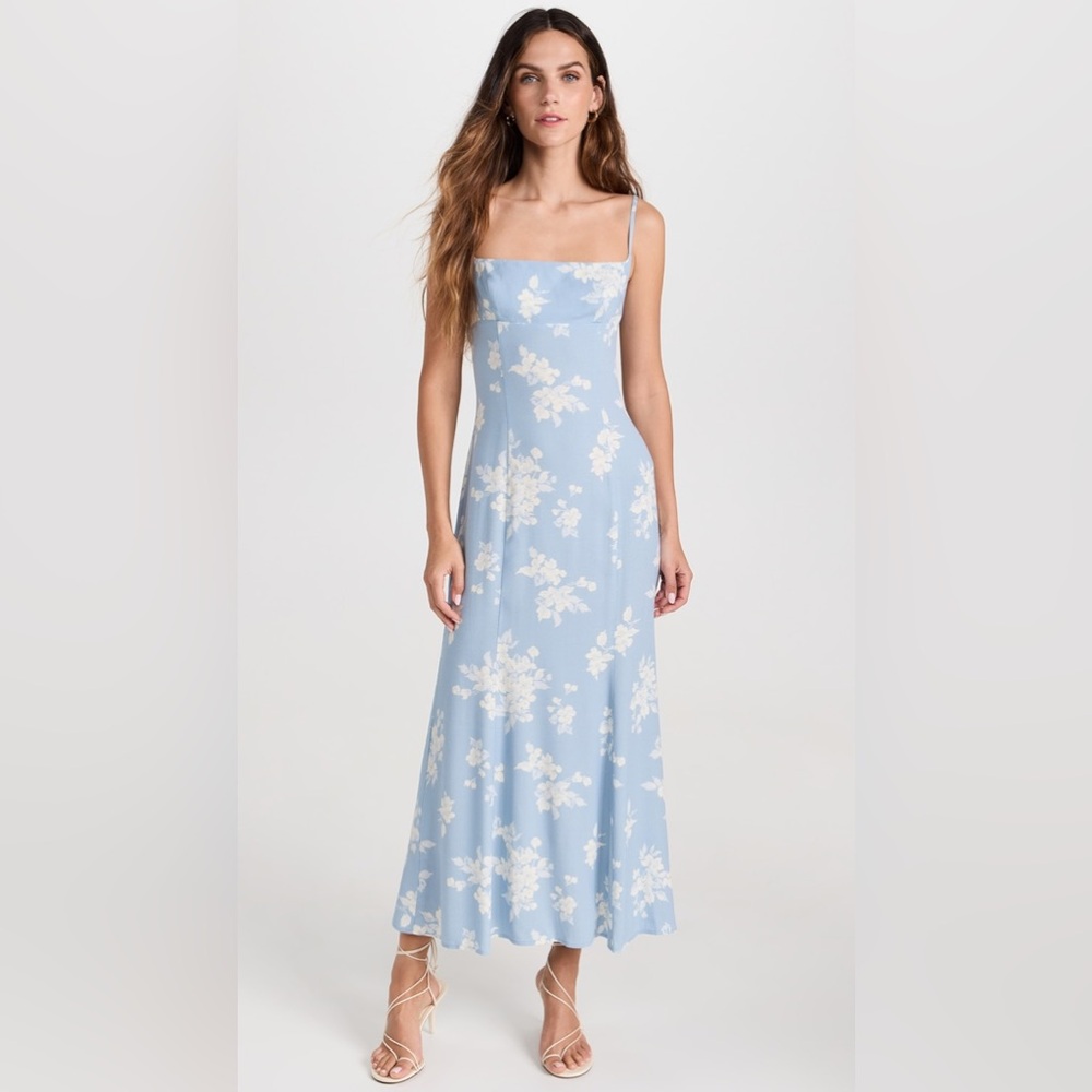 Reformation Liya Dress Bijou Blue‎ dress gown size 6 - Picture 2 of 5